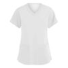 Scrubs for Women Short Sleeve V-Neck Solid Nurse Shirt with 2 Pockets