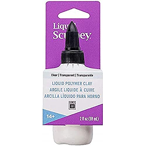 Sculpey Liquid Sculpey Liquid Polymer Oven-Bake Clay, Clear, 2 oz. bottle, Great for jewelry, holiday, DIY, mixed media, window clings, home décor and more! Great for beginners to artists!
