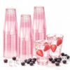 SDBALLBZ 50 Pack 12 oz Plastic Cups, Pink Disposable Cups