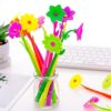 SDREYKUF 20 Pcs Colorful Cute Flower Plastic Stationery Gel Pen Signature Writing Supplies Home Decor School