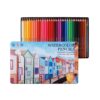 SDREYKUF 36 Colour Drawing Pencils Water Soluble Iron Box Student Art Colouring Paintbrush Set