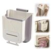 SDYIUXB Collapsible Hanging Trash Can for Kitchen Cabinet, Foldable Waste Bin with Bag Dispenser, Pp TPR Space Saving Wall Mount Garbage Container for Under Sink, Rv, Bathroom, Office (Gray,10L)