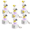 Seagull Mine Button Keychain Set with Type-C Charging Cable Mechanical Click Fidget Desk Toy Stress Relief Keychains for Adults