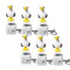 Seagull Mine Sound Button Keychain, Rechargeable LED Desk Toy Fidget Clicker with Real Sound LED Light, for Stress Relief, Cute Bird Keychain Gamers Adults Office Gift (6 White)