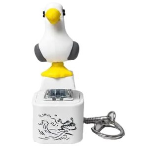 Seagull Mine Sound Keychain,Rechargeable Animal Keychains with Sound and Colorful Lights,Fidget Toys Adults Anxiety Relief(1pcs)