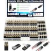 Seamaka 150Pcs Quick Connect Wire Connectors,Low Voltage No Stripping Double Wire Plug in Connector,2 Pin Solderless Wire Splice Connector for LED Strip Lights, DIY, Low-Voltage & Model Kit, 18-22AWG