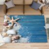 Seashells Starfish Rug 6x8ft Beach Coastal Rug for Living Room Bedroom