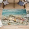 Sea Star Shell Ocean Rug 7x10ft Starfish Coral Rug for Living Room Bedroom