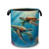 Sea Turtle Laundry Basket Foldable Waterproof Oxford Cloth Tote Bag Laundry Hamper Clothes Storage Bucket Organizer For Bathroom/Laundry Storage/Bedroom 20 x 16 in