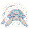 Sea Turtle Magnets - Floral Ocean Life - Cute Animal Decor - Refrigerator Magnets Set - 2 Pack for Kitchen Art - 5" Design - Sticks to Fridges, Lockers, Toolboxes & More - Made in USA - AQM29952