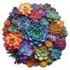 SECOGM Wooden Puzzles for Adults - Mandala Succulent Wood Puzzles Adult - Unique Animal Shape Wooden Jigsaw Puzzles for Adults - Birthday Gifts for Puzzle Lovers, Family (8.4 * 8.4in - 100 Pieces)