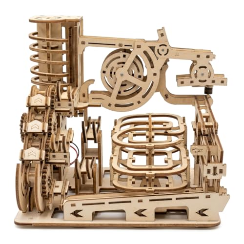 Second-Generation Adult 3D Wooden Marble Spiral Track Puzzle Set, Electric DIY Expert-Level Mechanical Model Assembly Kit, STEM Educational Puzzle, Desktop Decoration, Creative Birthday Gift