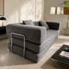 Secsofier Sofa Bed, Convertible Sleeper Sofa with Corduroy Fabric & Memory Foam, Wide Seat for Small Spaces, Includes 2 Pillows