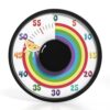 Secura 60-Minute Rainbow Visual Timer 6-Inch Mechanical Countdown Timers for Teaching, Meeting, Cooking, Working - Timer for Kids with Magnetic Backing (Black)