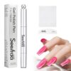 SEEHAA Cat Eye Gel Nail Polish Pen, 7-in-1 One Step Magnetic Gel No Base Top Coat Needed, Light Purple Deep Purple Glassy Jelly with Magnet Ball (02-Pink Sapphire)