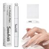 SEEHAA Cat Eye Gel Nail Polish Pen, 7-in-1 One Step Magnetic Gel No Base Top Coat Needed, Light Purple Deep Purple Glassy Jelly with Magnet Ball (08-Nude Pearl)