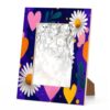 Seekinkin Daisy Heart Shape 4x6 Picture Frame, Art Wood Photo Frame