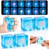 Seenelling 12 Pcs Glow in the Dark Stress Cube Sensory for Adults, Ocean Animal Square Relief Cube, Slow Rising Stress Squeeze Ball, Marine Life Sensory Ice Cubes for Anxiety Sea Creature Lover Gift