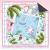 Seenelling Mahjong Mat 31.5" x 31.5" Non-Slip Noise Reduction Mahjong Table Mat Multi-Purpose Game Table Cover for Board Poker Dominoes Tile Games(Swimming Pool Animal)