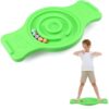 Seenelling Maze Balance Board for Kids Plastic Wobble Rocker Balance Board with Mini Balls Load 220lb Balance Game with Handles for Toddler Balancing Exercise Equipment Game, 24.5 x 11.8 Inch (Green)