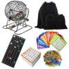 SEETOOOGAMES Deluxe Bingo Game Set - Metal Cage, 50 Bingo Cards, 500 Paper Sheets, 500 Chips, 75 Balls, Plastic Master Board - Great for Large Groups, Family Games Nights Parties (Classic Cage)