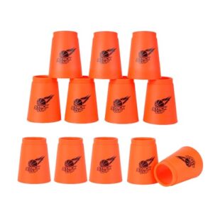 SEISSO Sport Stacking Cups Set，Stacking Cup Classic Speed Training Game for Kids Adults, Plastic Speed Stacking Cups Family Game Toy for Boy Girl Party Challenge Competition Travel Gift Red 12 Pack