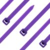Seki Cable Ties - Pack of 100 - Purple 150 x 3.6 mm Tear-Resistant up to 19 kg - Nylon PA6.6 - Self-Locking - Cable Tie Set for Cable Management, Household, Workshop & Industry
