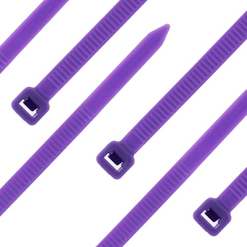 Seki Cable Ties - Pack of 100 - Purple 150 x 3.6 mm Tear-Resistant up to 19 kg - Nylon PA6.6 - Self-Locking - Cable Tie Set for Cable Management, Household, Workshop & Industry
