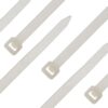 Seki Cable Ties - Pack of 100 - White/Natural 200 x 2.5 mm Tear-Resistant up to 8.2 kg - Nylon PA6.6 - Self-Locking - Cable Tie Set for Cable Management, Household, Workshop & Industry