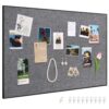 SELEAD Linen Bulletin Board 30” x 20” - Black Aluminum Frame, Grey Fabric