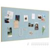 SELEAD Linen Bulletin Board 48” x 24” - Golden Aluminum Frame, Teal Fabric