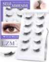 Self Adhesive Eyelashes, No Glue Eyelashes Press On Lashes Half 14mm HN02