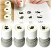 Self Inking Halloween Cat Stamps Set, Vintage Black Kitten Pattern Mini Stamp for Journaling Scrapbook Card Making, Events Round Halloween Design