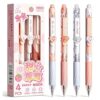 sencoo 4 Pack Erasable Blue Gel Pens Medium Point Smooth Writing Pen Cute Pens for Women High-End Series for School Stuednt Love Cartoon Pens