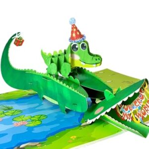 SENDAPOP Crocodile Pop Up Fathers Day Card, Father's Day Card for Dad, Husband, Grandpa, Birthday Pop Up Cards for Men, Him from Son, Daughter, Kids, Crocodile Card, Cute, Funny
