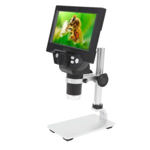 SENECESLI 1000x 5.5 Inch LCD -Münzmikroscope with Adjustable LED Lights for Child Training, PC View for Watch Repair, Aluminum Alloy/Black