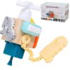 Senior Busy Activity Cube Wooden Fidget Block with Key Lock and Rotary