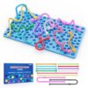 Sensory Activity Board,Fidget Toys for Kids & Adults with Shape Matching, Quiet Busy Board for Travel, Airplane, Car& Classroom, Calming Sensory Toy for Focus & Relaxation, Autism & ADHD Support（Blue)