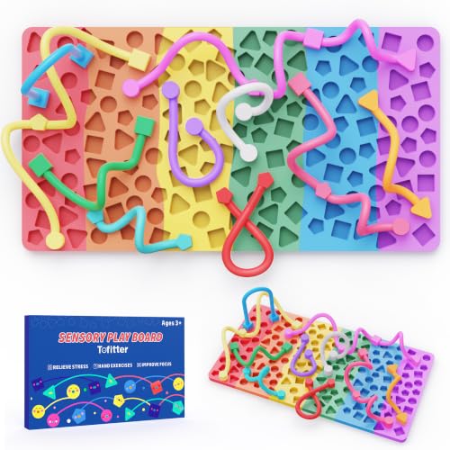 Sensory Activity Board, Fidget Toys for Kids & Adults with Shape Matching, Quiet Busy Board for Travel, Airplane, Car & Classroom, Calming Sensory Toy for Focus & Relaxation, Autism & ADHD Support