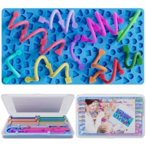Sensory Activity Board for Kids Boys Girls, Fidget Toys for Stress Anxiety Autistic ADHD, Calm Down Travel Airplane Essentials Toys for 3+ Year Old, Portable Travel Storage Box & 14 Strings