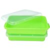 Sensory Bin Sand Tray with Lid for Toddlers 2 Pcs 15in Portable Sandbox Toy Large Plastic Tray for Kids 3 4 5 6 Fill with Sand, Water, Beads, and More (2 Green)