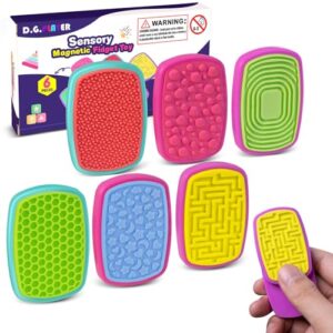 Sensory Magnetic Fidget Toys for Kids Adults, Silicone Fidget Slider Stress Anxiety Relief, Autism ADHD Sensory Toys, Classroom Office Desk Must Haves - Travel School Birthday Gifts