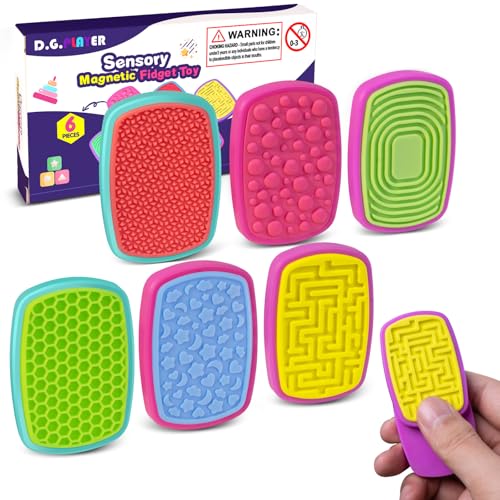 Sensory Magnetic Fidget Toys for Kids Adults, Silicone Fidget Slider Stress Anxiety Relief, Autism ADHD Sensory Toys, Classroom Office Desk Must Haves - Travel School Birthday Gifts