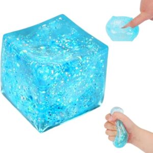 Sensory Squeeze Cube for Adults | Slow Rebound Soft Ice Cube Ball | Tactile Relaxation Toy High Density