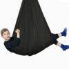 Sensory Swing for Kids & Adults with 360° Swivel Hanger Kit, Double Layer Elastic Therapy Swing Holds up to 300lbs for Autism, ADHD,Aspergers, and SPD (Black)
