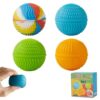 Sensory Textured Squeeze Stress Balls,4pk Fidget Silicone Stress Ball Toys ,Fidget Classroom Prizes Must Have Sensory Toys,for Kids Adult Holiday Party Favors Autism Sensory Squeeze Toys