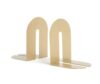 Set of 2 Gold Bent Metal Arch Industrial Bookends 6.7x5x4.7 Inches