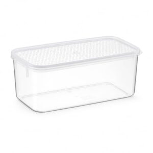 Set of 2 Oblong Food Storage Container Airtight Freezer Safe Clear 2.1 qt