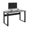 Seville Classics Airlift® 54" Writing Desk – Sturdy Computer Table, with Steel Frame, Cable Management, Large Work Surface, Home Office, Gaming, Art, or Student Desk, Ash Wood/Black