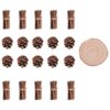 SEWACC 21pcs Christmas Wood Slices and Natural Pine Cones Craft Kit with Wooden Sticks, Rustic Brown Wood Material for DIY Christmas Decorations and Flower Arrangements